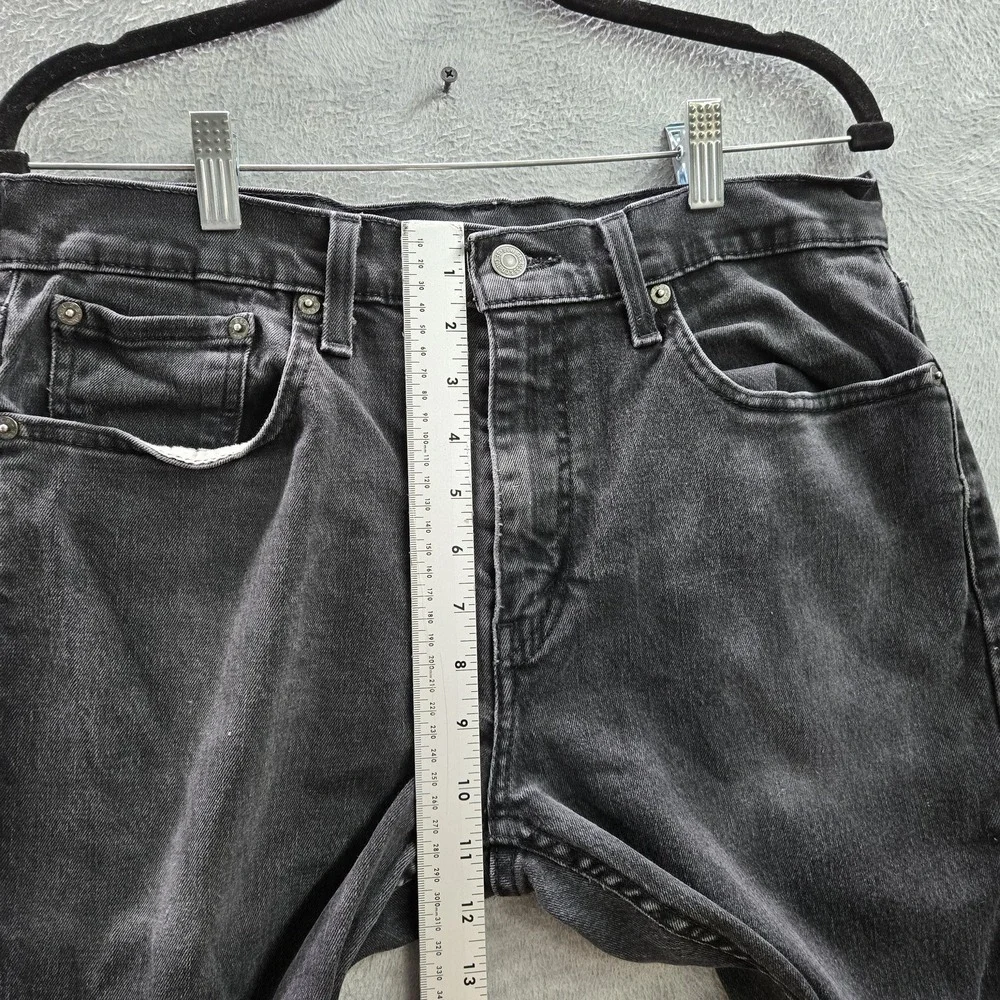 Levi's 502 Men Jeans 33X32 Black Denim Taper Fit Button 29